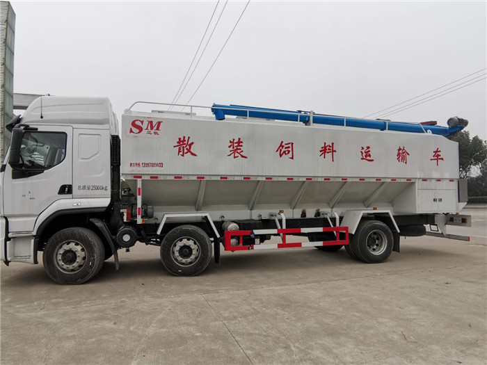 國六柳汽34方散裝飼料運輸車